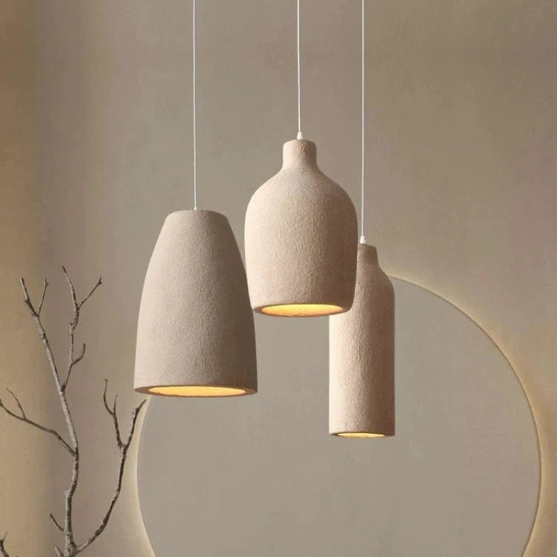 Japansk Wabi Sabi Terracotta Pendel Lampe - Hængende - Boligindretning - LED Pære Ceiling Light Fixtures Danmarkmode.dk