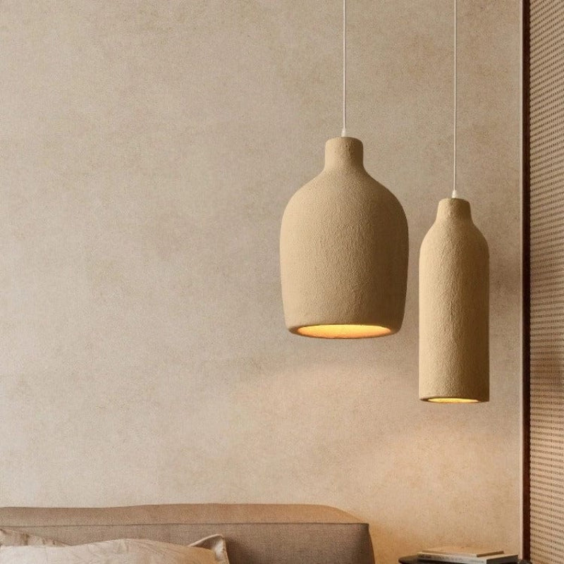 Japansk Wabi Sabi Terracotta Pendel Lampe - Hængende - Boligindretning - LED Pære Ceiling Light Fixtures Danmarkmode.dk