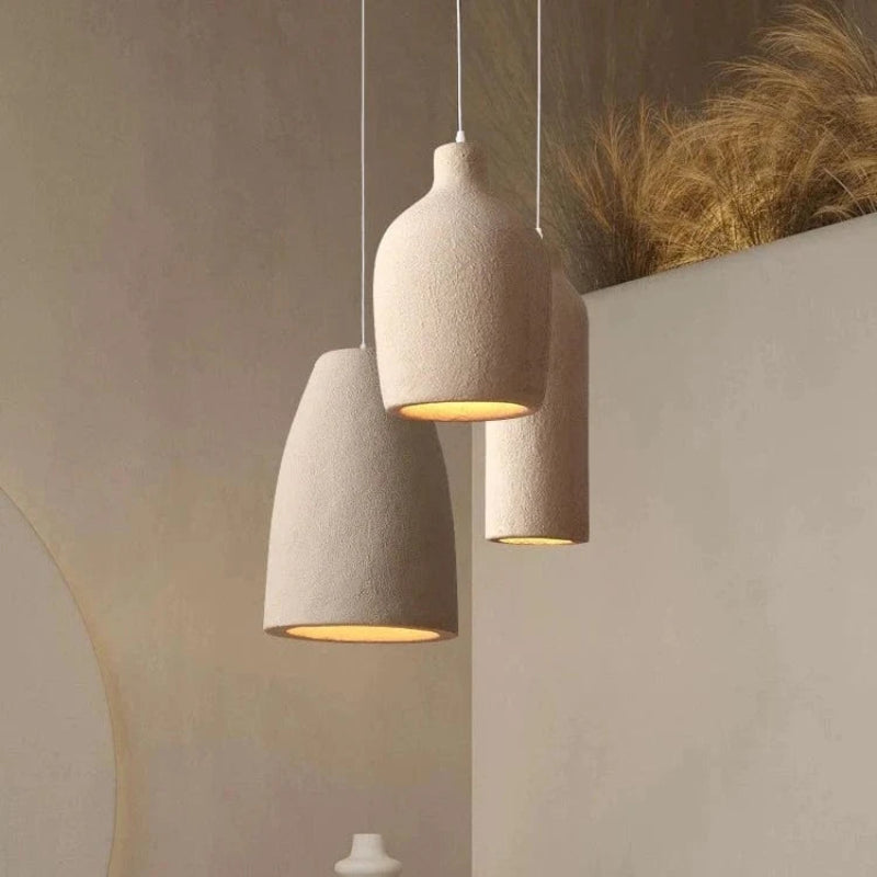 Japansk Wabi Sabi Terracotta Pendel Lampe - Hængende - Boligindretning - LED Pære Ceiling Light Fixtures Danmarkmode.dk