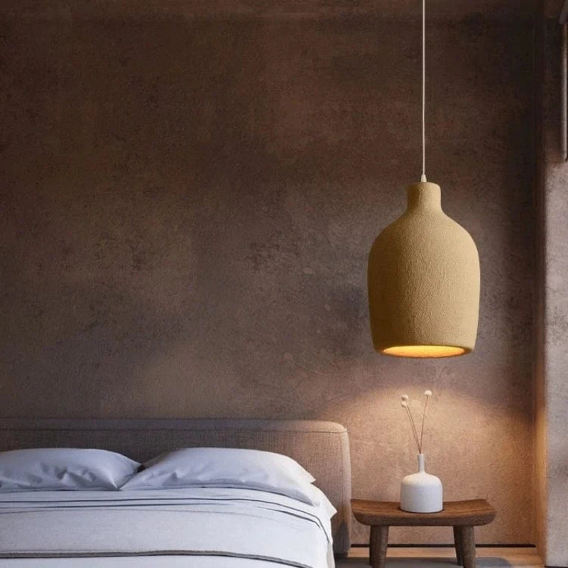 Japansk Wabi Sabi Terracotta Pendel Lampe - Hængende - Boligindretning - LED Pære Ceiling Light Fixtures Danmarkmode.dk