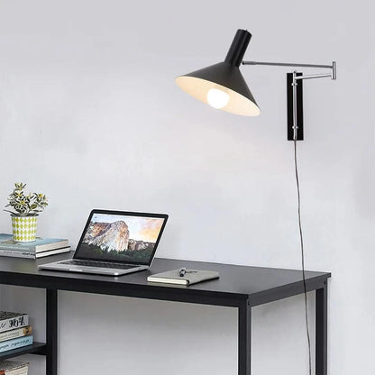 Konisk Jern Justerbar Arm Væglampe Soveværelse - Plug In - Moderne - LED Pære Wall Light Fixtures Danmarkmode.dk