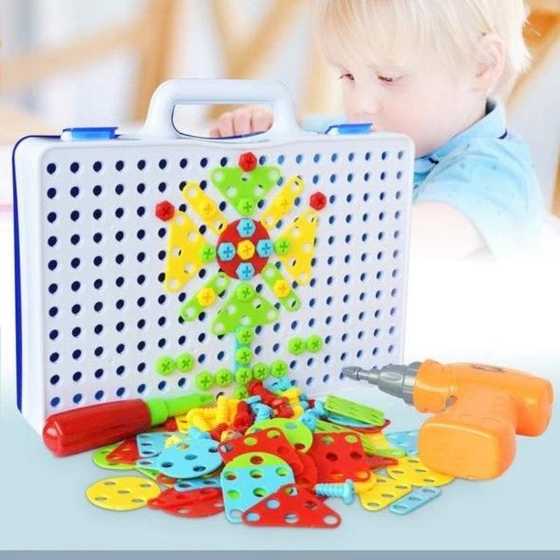 Kreativ Mosaik Montessori Legetøj - Boresæt - Byggeklodser - Pædagogisk Construction Set Toys Danmarkmode.dk