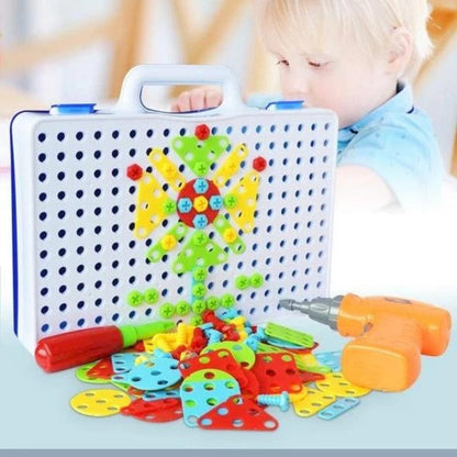 Kreativ Mosaik Montessori Legetøj - Boresæt - Byggeklodser - Pædagogisk Construction Set Toys Danmarkmode.dk