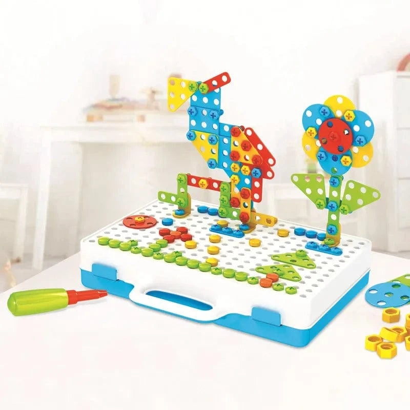 Kreativ Mosaik Montessori Legetøj - Boresæt - Byggeklodser - Pædagogisk Construction Set Toys Danmarkmode.dk