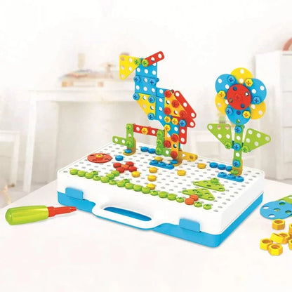 Kreativ Mosaik Montessori Legetøj - Boresæt - Byggeklodser - Pædagogisk Construction Set Toys Danmarkmode.dk