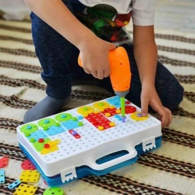 Kreativ Mosaik Montessori Legetøj - Boresæt - Byggeklodser - Pædagogisk Construction Set Toys Danmarkmode.dk