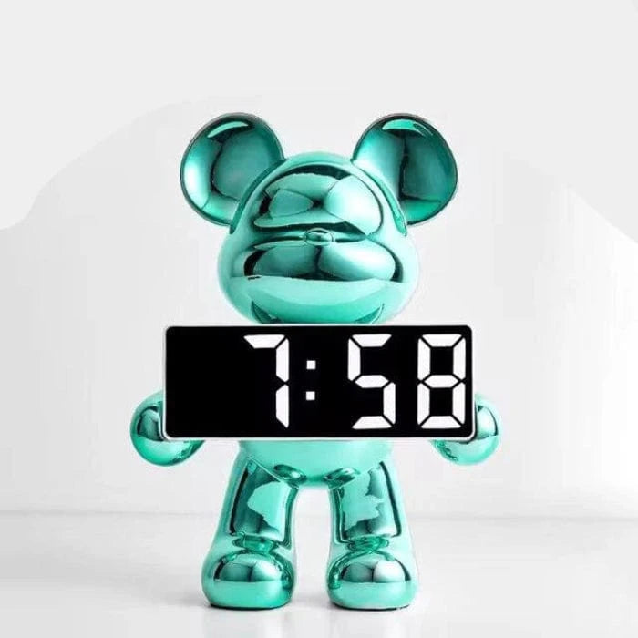 Krom Teddy Digitalt Ur - Vækkeur - Resin - Figur - Værelsesindretning Alarm Clocks Danmarkmode.dk