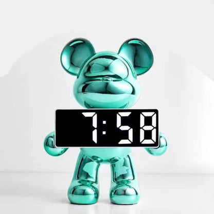 Krom Teddy Digitalt Ur - Vækkeur - Resin - Figur - Værelsesindretning Alarm Clocks Danmarkmode.dk
