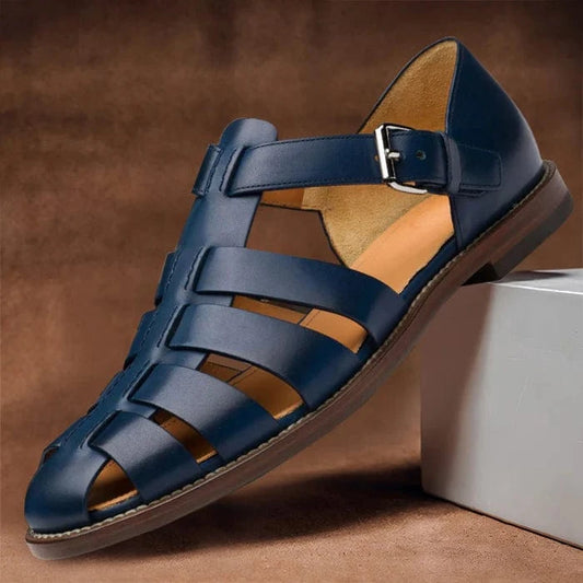 Læder Sandaler med Spænde - Herre - Sommer - Hule - Skridsikker Sandals Danmarkmode.dk