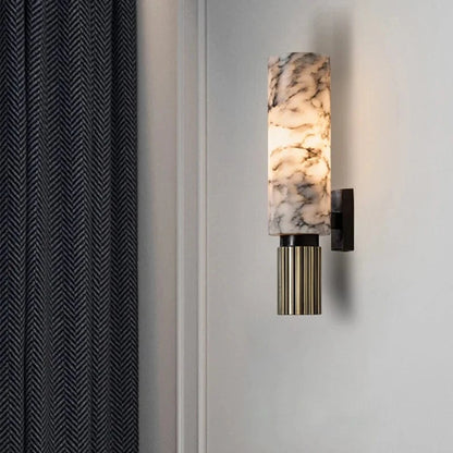 Lodret Montering Cylinder Marmor Væglampe - LED - Vandtæt Wall Light Fixtures Danmarkmode.dk