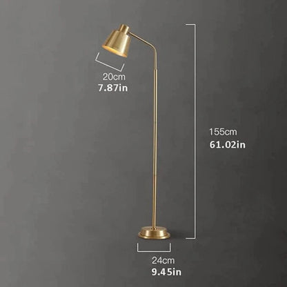 Luxuriøs Fuld Messing Gulvlampe - Retro - E27 Pære - Guld Floor Lamps Danmarkmode.dk
