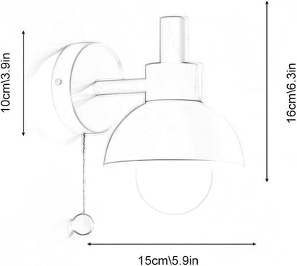 Macaron E27 Væglampe mit Træk Kæde Tænd Sluk Kontakt - LED Pære - Jern Wall Light Fixtures Danmarkmode.dk