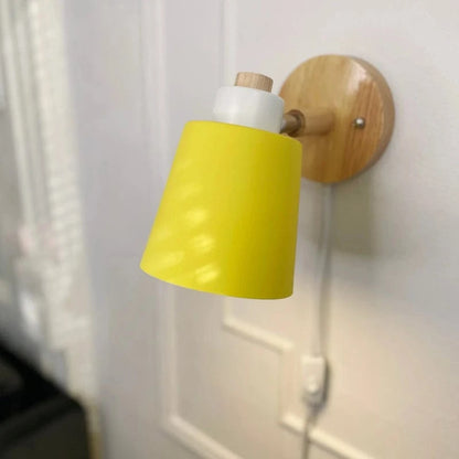 Macaron Metalskærm LED Sengelampe - Væglampe - Justerbar - Træfod Wall Light Fixtures Danmarkmode.dk
