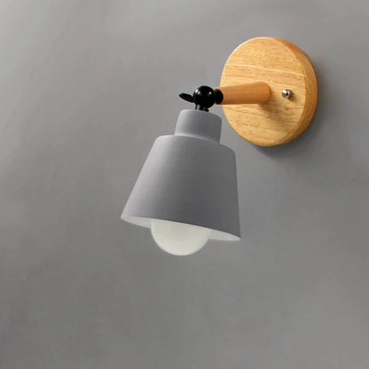 Matte Finish Væglampe med Træfod - Sengelampe - Indendørs - Jern Wall Light Fixtures Danmarkmode.dk