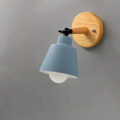 Matte Finish Væglampe med Træfod - Sengelampe - Indendørs - Jern Wall Light Fixtures Danmarkmode.dk