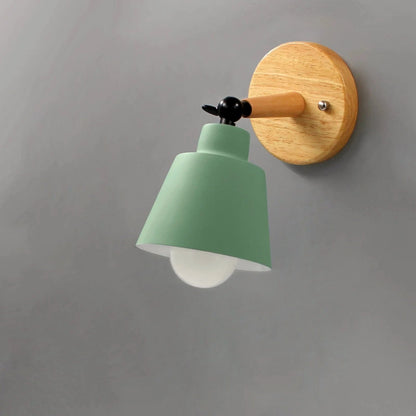 Matte Finish Væglampe med Træfod - Sengelampe - Indendørs - Jern Wall Light Fixtures Danmarkmode.dk