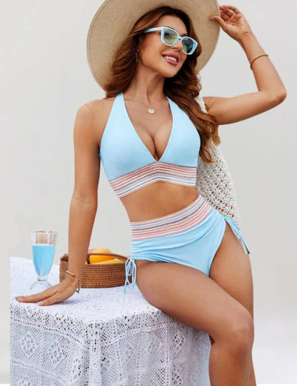 Mave Kontrol Høj Talje Bikini Sæt - Sommer - Todelt - Badedragt Bikinis Danmarkmode.dk