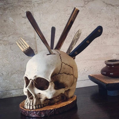 Menneske Kranium Køkken Knivholder - Knivblok - Køkkenindretning - Resin Knife Holders Danmarkmode.dk