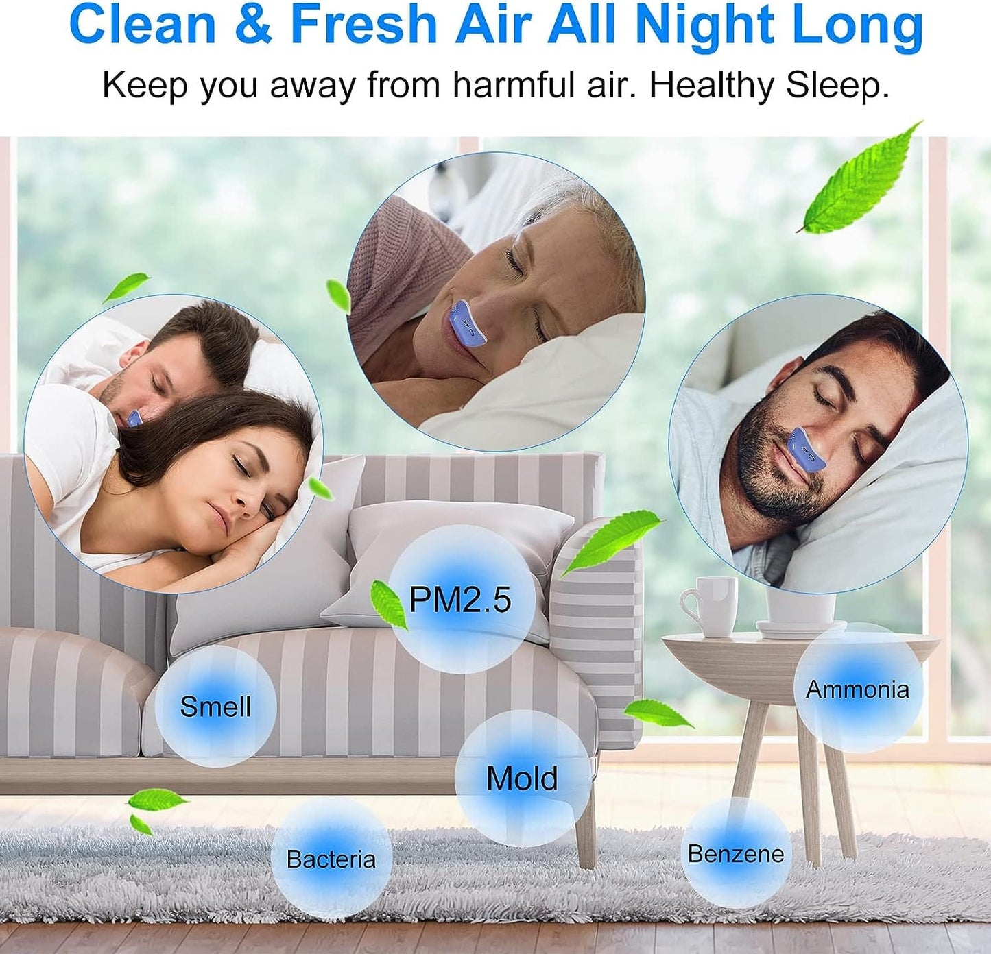 Micro CPAP-maskine – Mod søvnapnø & snorken – Rejsevenlig & USB-genopladelig Snoring & Sleep Apnea Aids Danmarkmode