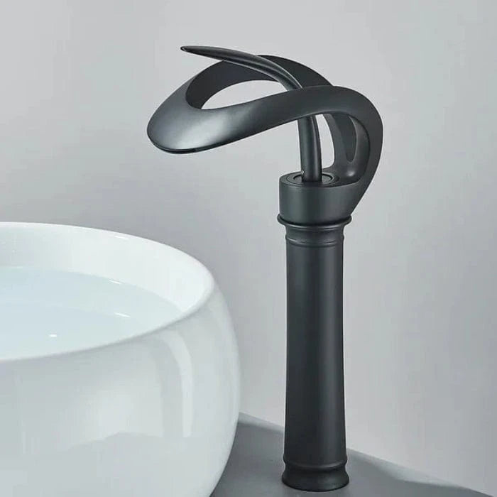 Moderne Badeværelse Håndvaskarmatur - Messing - Vandfald - Vandhane Bathroom Sink Faucets Danmarkmode.dk
