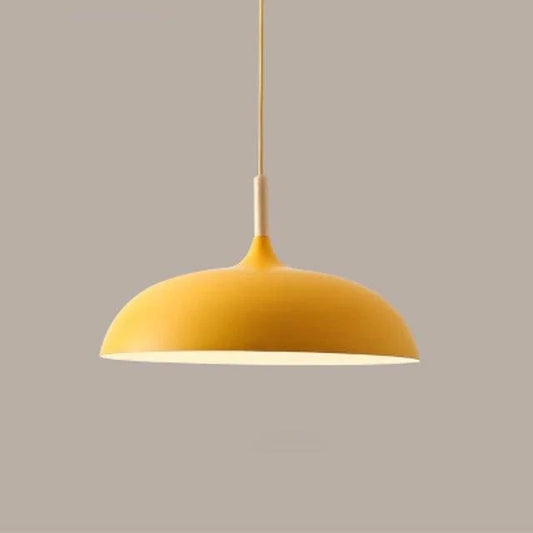 Moderne Matte Finish Macaron Pendel Lampe - Aluminium - Træ - LED Pære Ceiling Light Fixtures Danmarkmode.dk