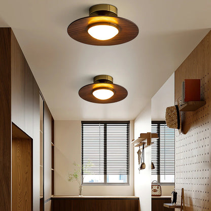 Moderne Messing og Træ Flush Mount Loftslampe - Acrylic - Metal - Art Deco Ceiling Light Fixtures Danmarkmode.dk