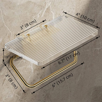 Moderne Toiletpapirholder med Akryl Hylde - Selvklæbende - Klar - Metal Storage Racks Danmarkmode.dk