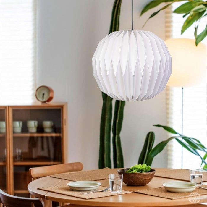 Moon Rund Loftslampe - Origami - Pendel Lampe - Hængende - Hvid Lampe - Ø 34 cm Ceiling lamp Danmarkmode.dk