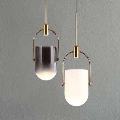 Morderne Spand Form Glas Pendel Lampe - Guld - Boligindretning - Metal Ceiling Light Fixtures Danmarkmode.dk