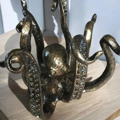 Nautisk Blæksprutte Krus Kopholder - Borddekoration - Støbejern - Bronze Finish Drinkware Holders Danmarkmode.dk