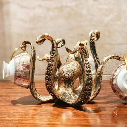 Nautisk Blæksprutte Krus Kopholder - Borddekoration - Støbejern - Bronze Finish Drinkware Holders Danmarkmode.dk