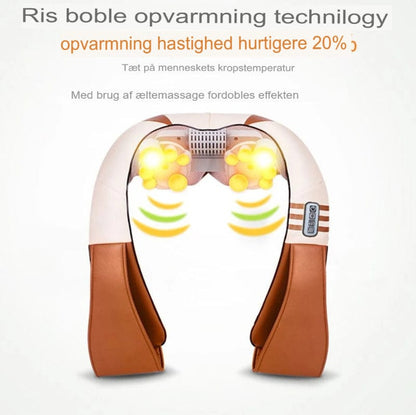 Opvarmet Shiatsu Skulder og Nakke Massageapparat - Bærbar - U-formet - Opladelige Batterier Electric Massagers Danmarkmode.dk