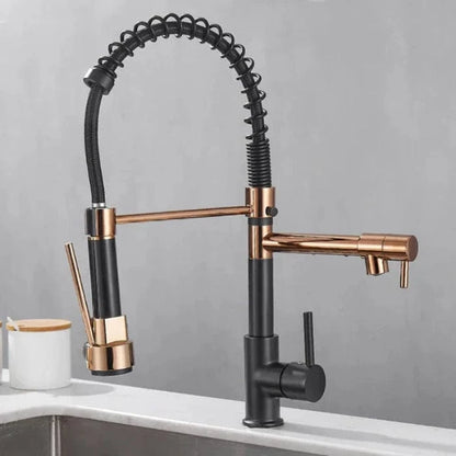 Pull Down Dobbelt Udløb Køkkenarmatur - 360 Grader - Industriel - Fleksibel Kitchen Sink Faucets Danmarkmode.dk
