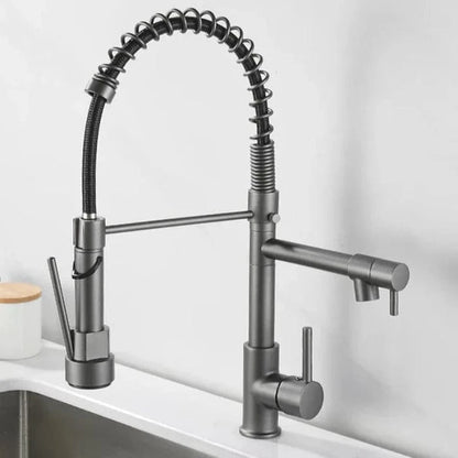 Pull Down Dobbelt Udløb Køkkenarmatur - 360 Grader - Industriel - Fleksibel Kitchen Sink Faucets Danmarkmode.dk