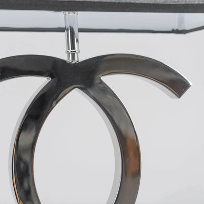Rektangulær Skærm Dobbelt C Bordlampe - LED Pære - Rustfrit Stål - Stof Table Lamp Danmarkmode.dk