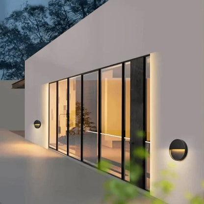 Rund LED Væglampe Udendørs - Sort Lampe - Vandtæt - Aluminium Wall Light Fixtures Danmarkmode.dk