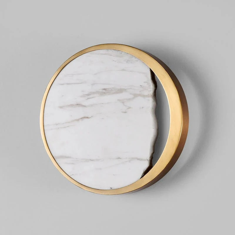 Rund Marmor Lampeskærm Væglampe - Guld - Boligindretning - 25cm Wall Light Fixtures Danmarkmode.dk