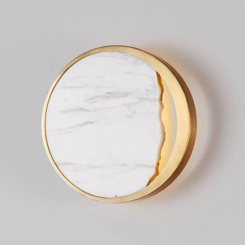 Rund Marmor Lampeskærm Væglampe - Guld - Boligindretning - 25cm Wall Light Fixtures Danmarkmode.dk