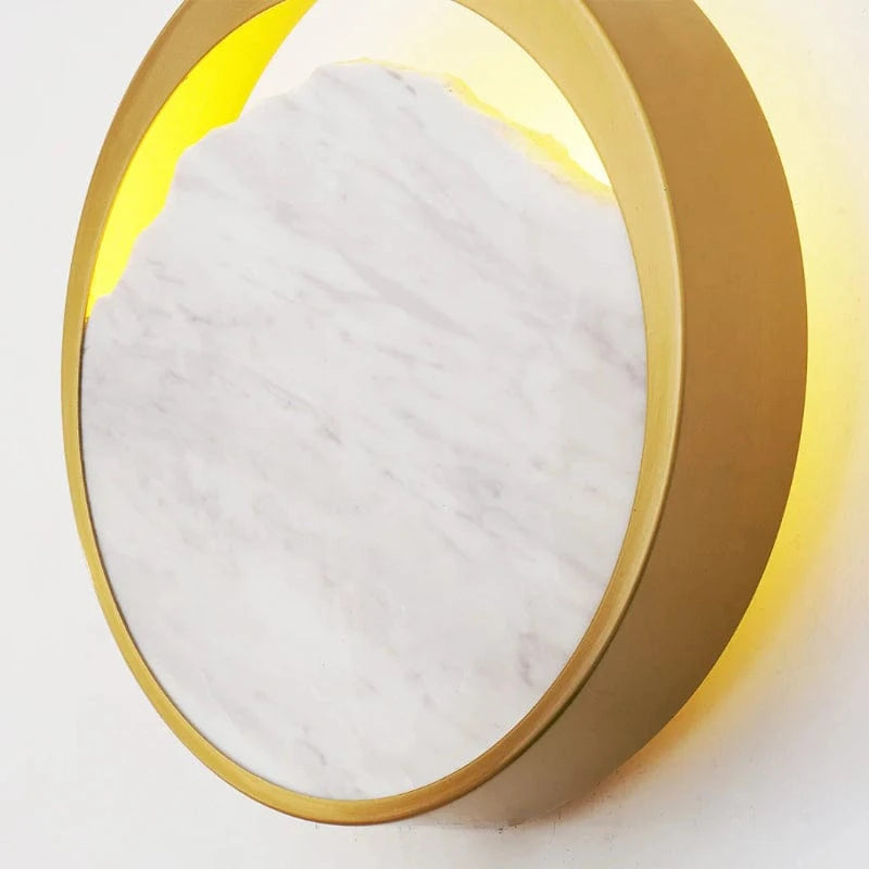 Rund Marmor Lampeskærm Væglampe - Guld - Boligindretning - 25cm Wall Light Fixtures Danmarkmode.dk