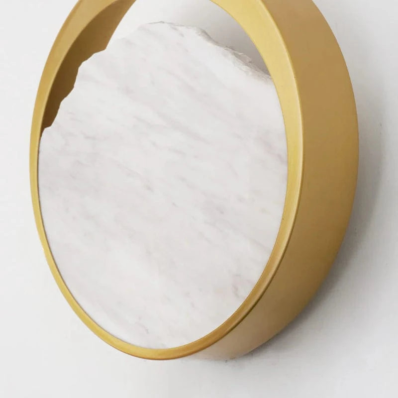 Rund Marmor Lampeskærm Væglampe - Guld - Boligindretning - 25cm Wall Light Fixtures Danmarkmode.dk