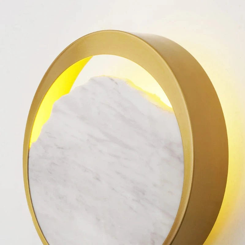 Rund Marmor Lampeskærm Væglampe - Guld - Boligindretning - 25cm Wall Light Fixtures Danmarkmode.dk