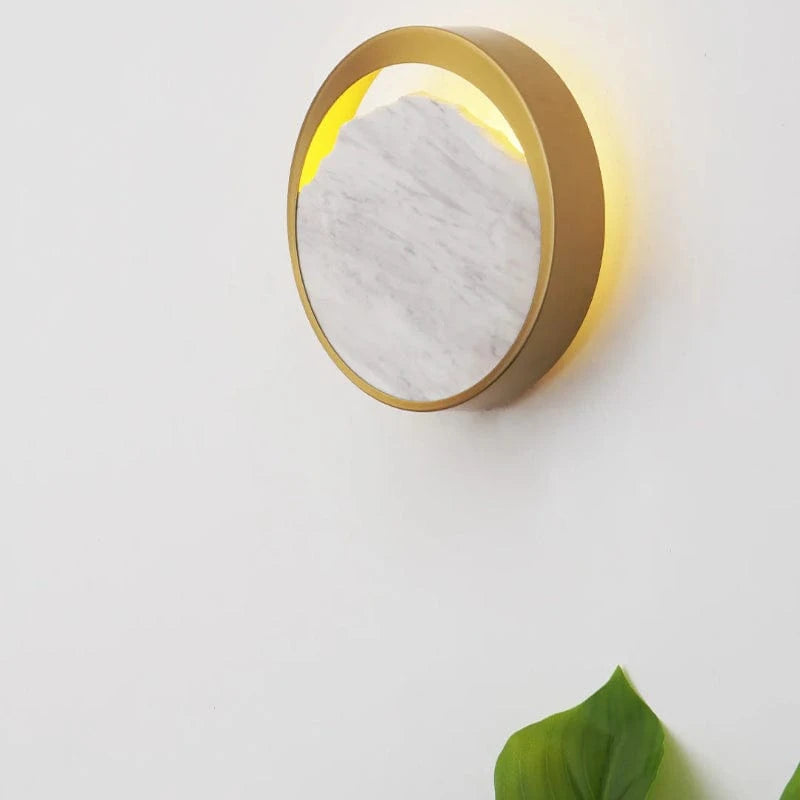 Rund Marmor Lampeskærm Væglampe - Guld - Boligindretning - 25cm Wall Light Fixtures Danmarkmode.dk