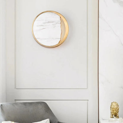 Rund Marmor Lampeskærm Væglampe - Guld - Boligindretning - 25cm Wall Light Fixtures Danmarkmode.dk