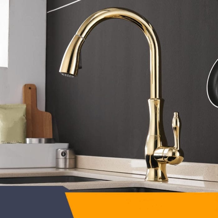 Rustfrit Stål Køkkenarmatur med Udtræk - Dækmontering - Swivel - Holdbar Kitchen Sink Faucets Danmarkmode.dk