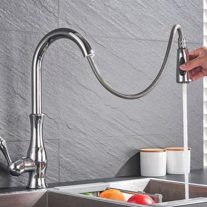 Rustfrit Stål Køkkenarmatur med Udtræk - Dækmontering - Swivel - Holdbar Kitchen Sink Faucets Danmarkmode.dk