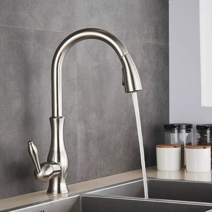 Rustfrit Stål Køkkenarmatur med Udtræk - Dækmontering - Swivel - Holdbar Kitchen Sink Faucets Danmarkmode.dk