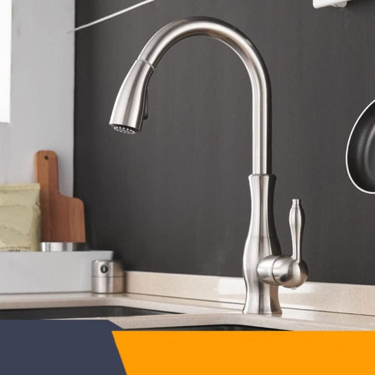 Rustfrit Stål Køkkenarmatur med Udtræk - Dækmontering - Swivel - Holdbar Kitchen Sink Faucets Danmarkmode.dk