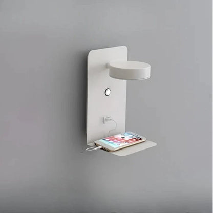 Sengelampe med Integreret Telefonholder og Oplader - Natlampe - Dæmpbar - LED Wall Light Fixtures Danmarkmode.dk