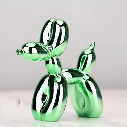 Skinnende Ballonhund Skulptur - Boligindretning - Metallisk - Resin Sculpture Statue Danmarkmode.dk