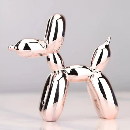 Skinnende Ballonhund Skulptur - Boligindretning - Metallisk - Resin Sculpture Statue Danmarkmode.dk